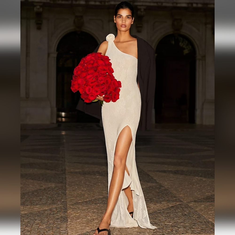 Ronny Kobo Owena One-Shoulder Side-Slit Gown - Picture 14 of 15